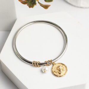 Angel coin strainless two tone χειροπέδα