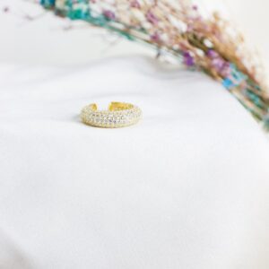 Λευκό Ear Cuff Με Στρας