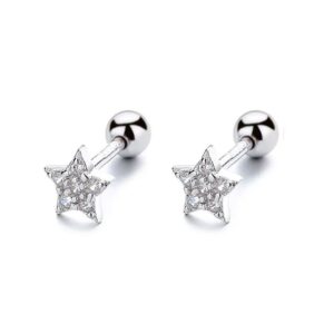 Ασημένιο Σκουλαρίκι Piercing «Small Star» 925 με Ζιργκόν
