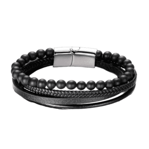 Men’s Steel Leather Bracelet