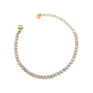 Gold Oval Rhinestone