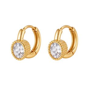 Round Rhinestone Hoop