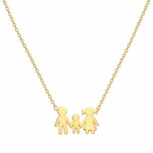 Gold Family Necklace with One Boy