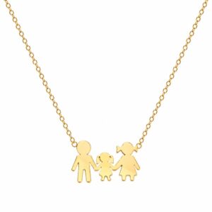 Gold Family Necklace with One Girl