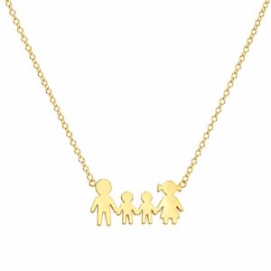 Gold Family Necklace with Two Boys