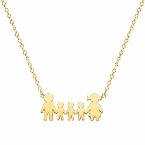 Gold Family Necklace with Three Boys