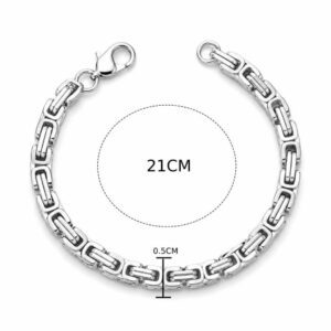 Silver Rectangular Link Bracelet